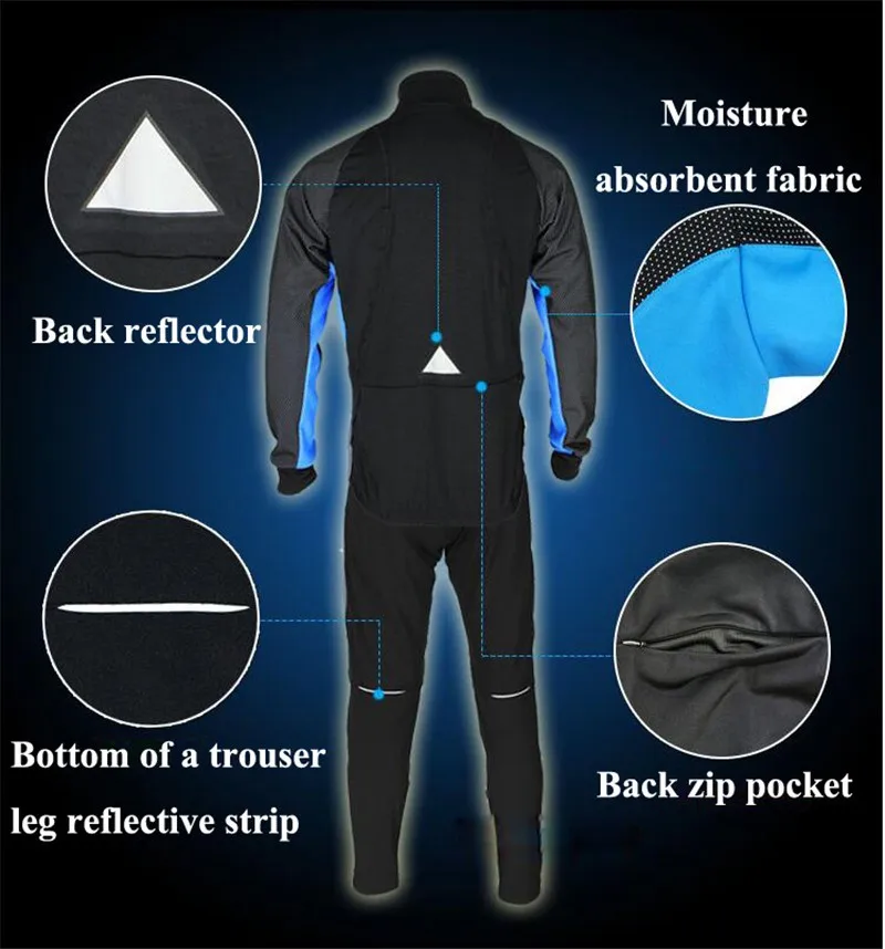 ARSUXEO зимняя теплая одежда для велоспорта, гоночная теплая ветрозащитная водонепроницаемая куртка для велоспорта, велосипедная куртка, штаны, Униформа, нагрудник