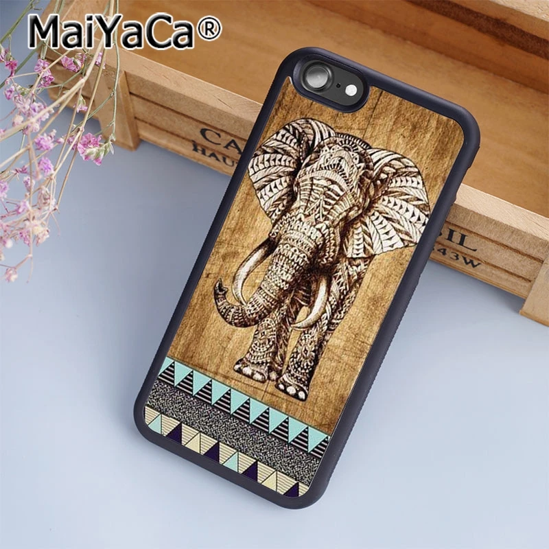 MaiYaCa Индийский Слон с деревянным стилем чехол для телефона iPhone 5 6 6s 7 8 plus 11 pro X XR XS max