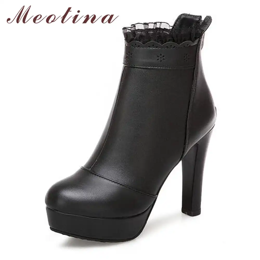 short black high heel boots