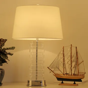 

TUDA Free Shipping Modern Style Crystal table Lamp Modern Design Home Decor Table Lamp LED Desk Lamp For Foyer Bedroom Study E27