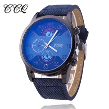 CCQ Mode Bracelet En Cuir Hommes Montres Csual Mâle Grand Cadran Quartz Montre Sport Montre-Bracelet Relogio Masculino Cadeau 1587