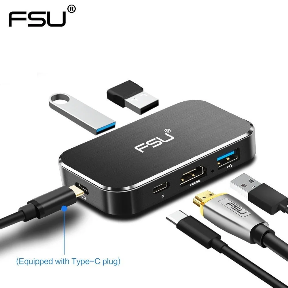 

Docking Station HUB USB 3.0 Type C 3. 1 Hub Thunderbolt 3 to 4K 60Hz HDMI Adapter tipo c Power Delivery Port PD 100W Splitter