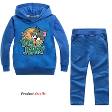 От 2 до 14 лет, детский осенний костюм с толстовкой с героями мультфильмов комплект одежды с Томом и Джерри, одежда для маленьких мальчиков, толстовки и штаны, изысканные наряды