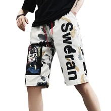 Новая Летняя мода уличная Мужская брюки-карго Шорты стиль хип хоп homme повседневные свободные Бермуды шорты для бега LBZ54