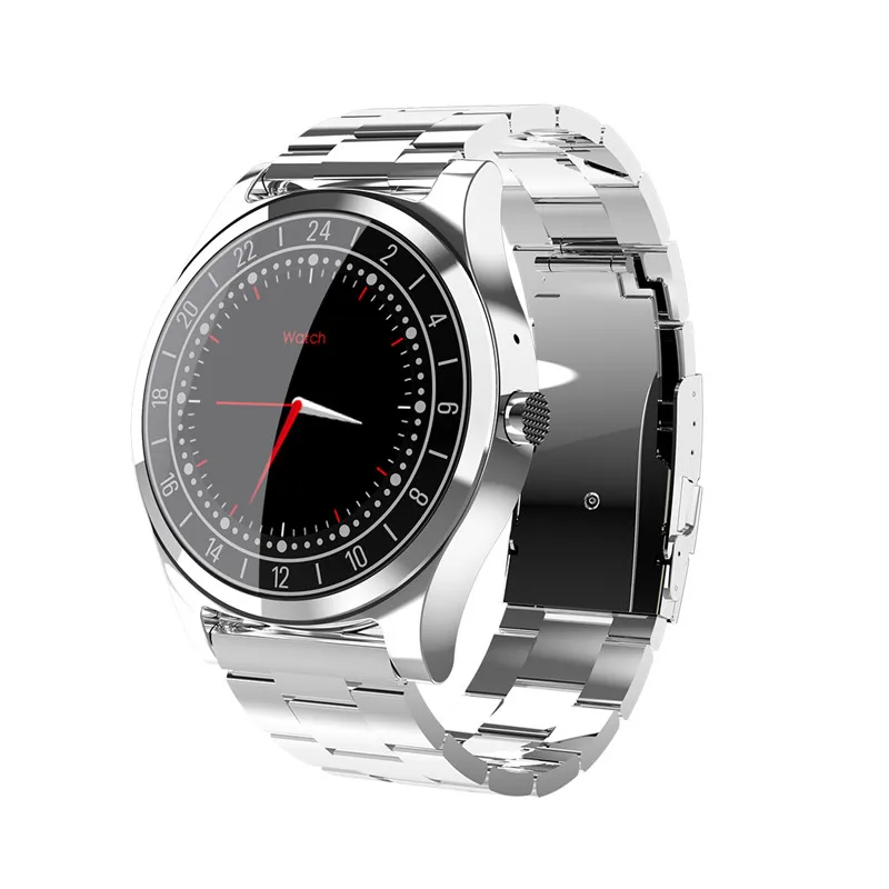 DT19 Bluetooth Смарт часы для мужчин металлические наручные часы циферблат вызова сердечного ритма кровяное давление спорт фитнес трекер SmartWatch - Цвет: Silver Steel Strap