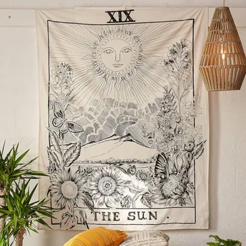 

1pc Tarot Hanging Tapestries Sun Star Moon Tapestry Hippie Wall Hanging Blanket Wall Carpet Yoga Mat Home Decor