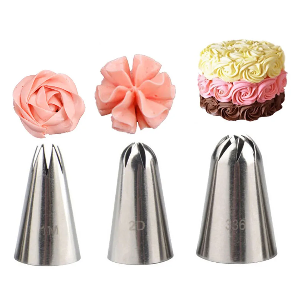 

3Pcs/Set #1 M # 2D #336 Kuchen Tipps Set Creme Dekoration Icing Piping Pastry Dьsen Cupcake Dekorieren Werkzeug backformen