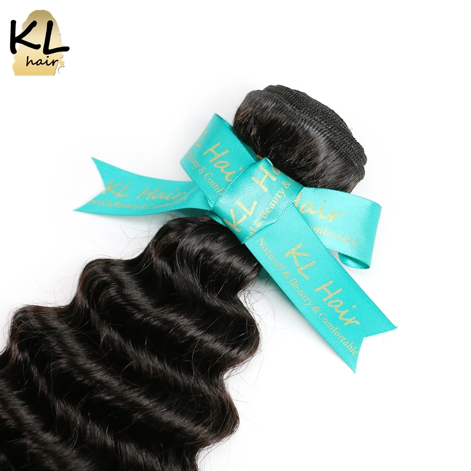 KL бразильские волосы с глубокими волнами, 3 пряди, человеческие волосы для наращивания remy, волнистые волосы, натуральный черный цвет, 3 шт./лот, двойной уток