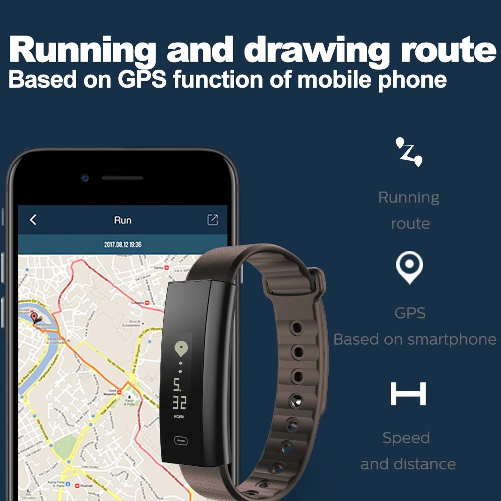 Zeblaze Arch Blood Pressure/Blood Oxygen Smart Wristband Heart Rate Monitor Weekly Health Report IP67 Fitness Bracelet