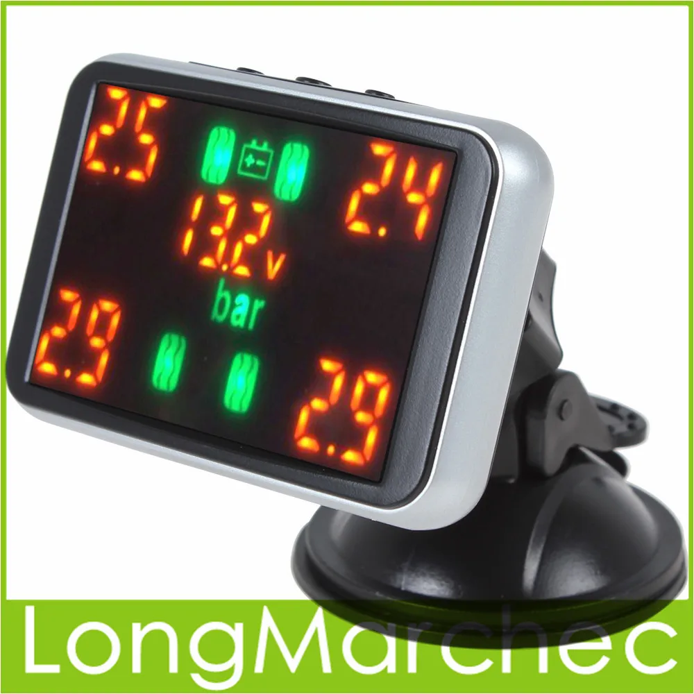 

1 x LED Real-time Digital Car Tyre Monitor + 4 x Sensors Pressure & Temperature Monitoring System