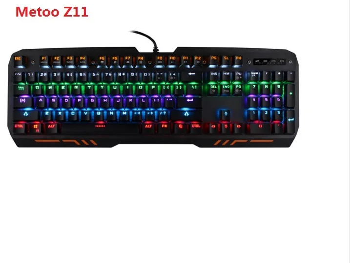 Metoo zero Z11 механические клавиатуры и мыши 104 ключей синий переключатель LED Gaming Keyboard anti-ореолы для Планшет настольный компьютер