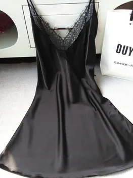 

sexy women nightwear mini nightgowns tempatation deep v straps skirts free shipping summer style 2016 real silk sleepwear hot