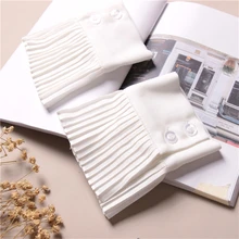 Поддельные рукава Осень Зима дикий свитер декоративные рукава хлопок плиссированные запястья плиссированные органные Поддельные рукава универсальные поддельные манжеты