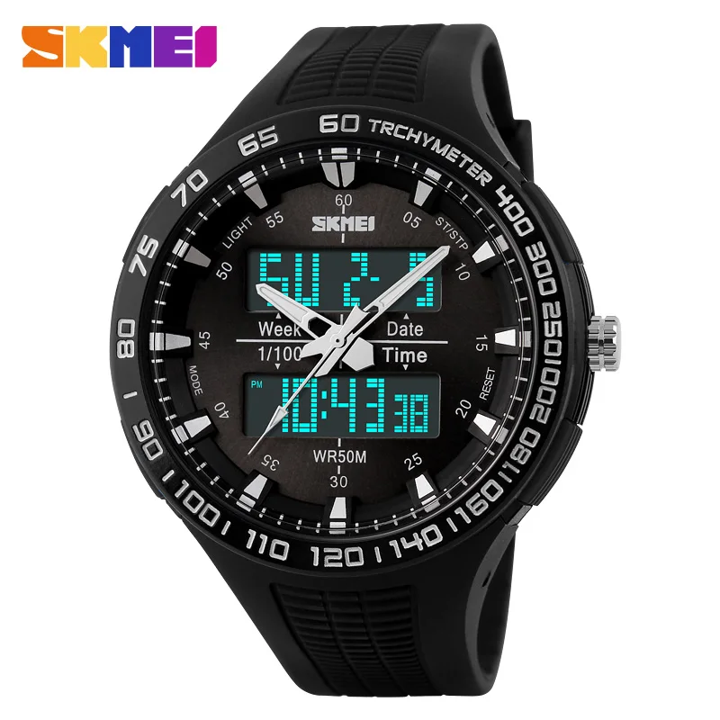 SKMEI Men Quartz Watch Led Display Digital Sport Watches Relojes Relogio Masculino Montre Homme Military Waterproof Wristwatches