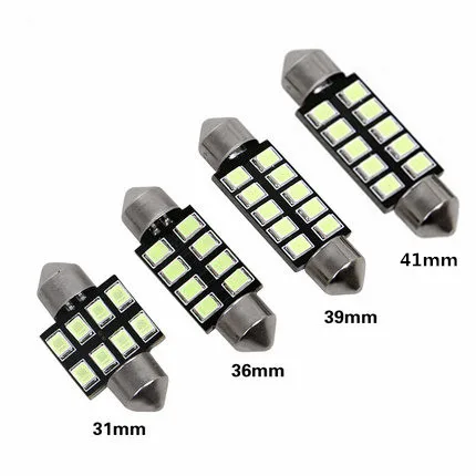 

1PC Festoon 31mm 36mm 39mm 42mm LED Bulb C5W C10W 2835 SMD Canbus Error Free Auto Interior Dome Lamp Car Styling Light 12v