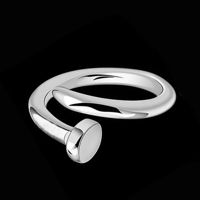 

4 Colors Tone Factory Supply Stainless Steel Nail Ring for Men and Women Rose Gold Couple Rings