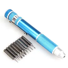 Hight Quality Blue Handle Different Shapes 10 In 1 Precision Screwdriver Bit Set Torx Star Phillips Repair Tool Kit HR