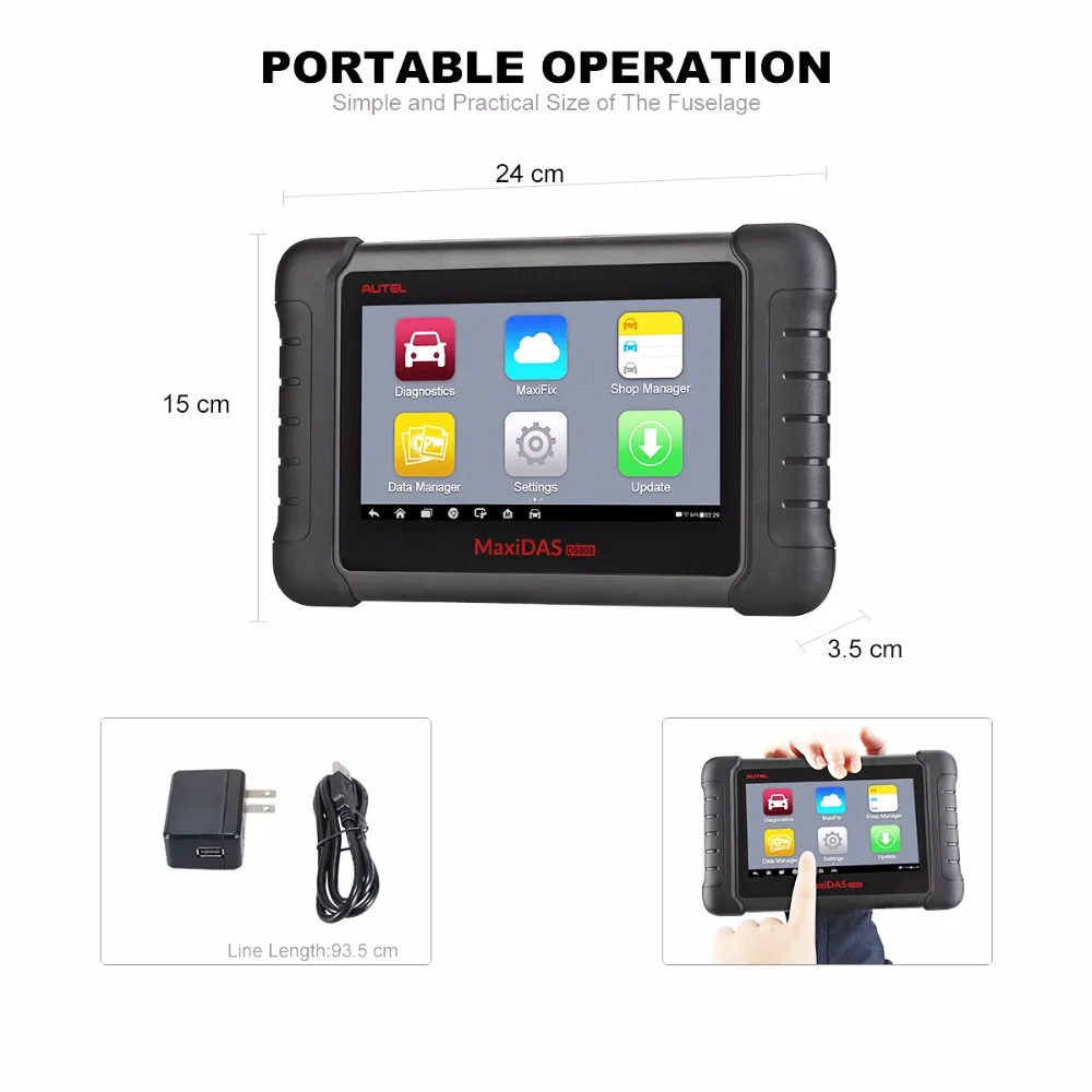 AUTEL MaxiDAS DS808 OBD2 Scanner Diagnostic Tool Key Fob Programming Tool ECU Code Automotive Code Reader Same as MS906 PK DS708