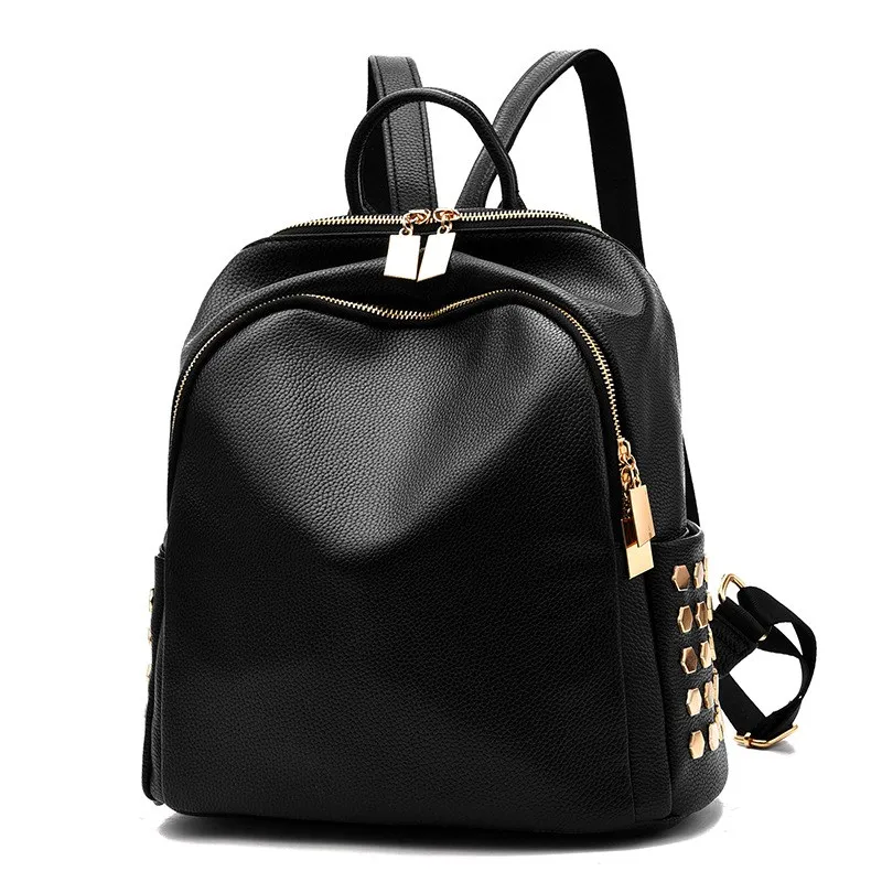 ZHIERNA 2017 Fashion Women PU Leather Bag Zipper Female Backpacks Rivet Backpack School Bags For Teenagers