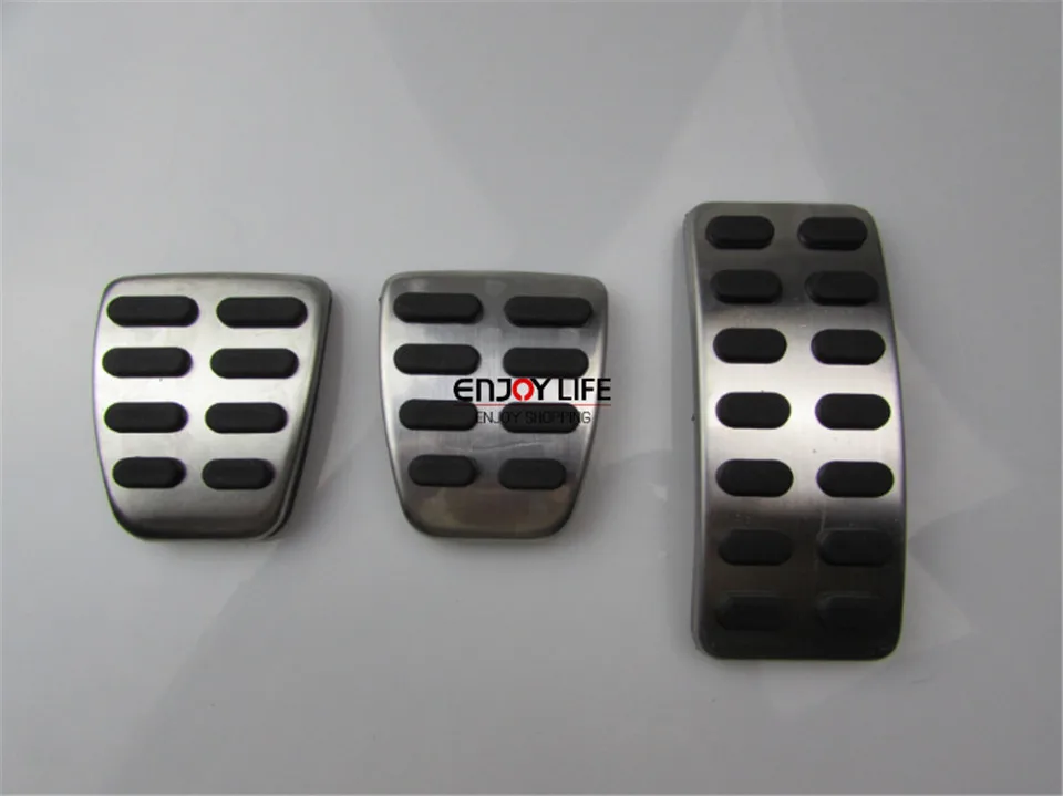 3pcs Gas Fuel Brake Footrest Foot Pedal Pad Plate AT For Audi A4 B9 2016 2017