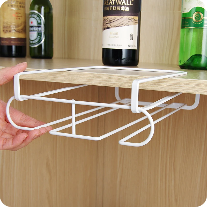 

New Durable Stainless Steel Kitchen Bar Champagne Wine Glasses Holder Goblet Rack Wall Hanging Cup Storage Rack #233581