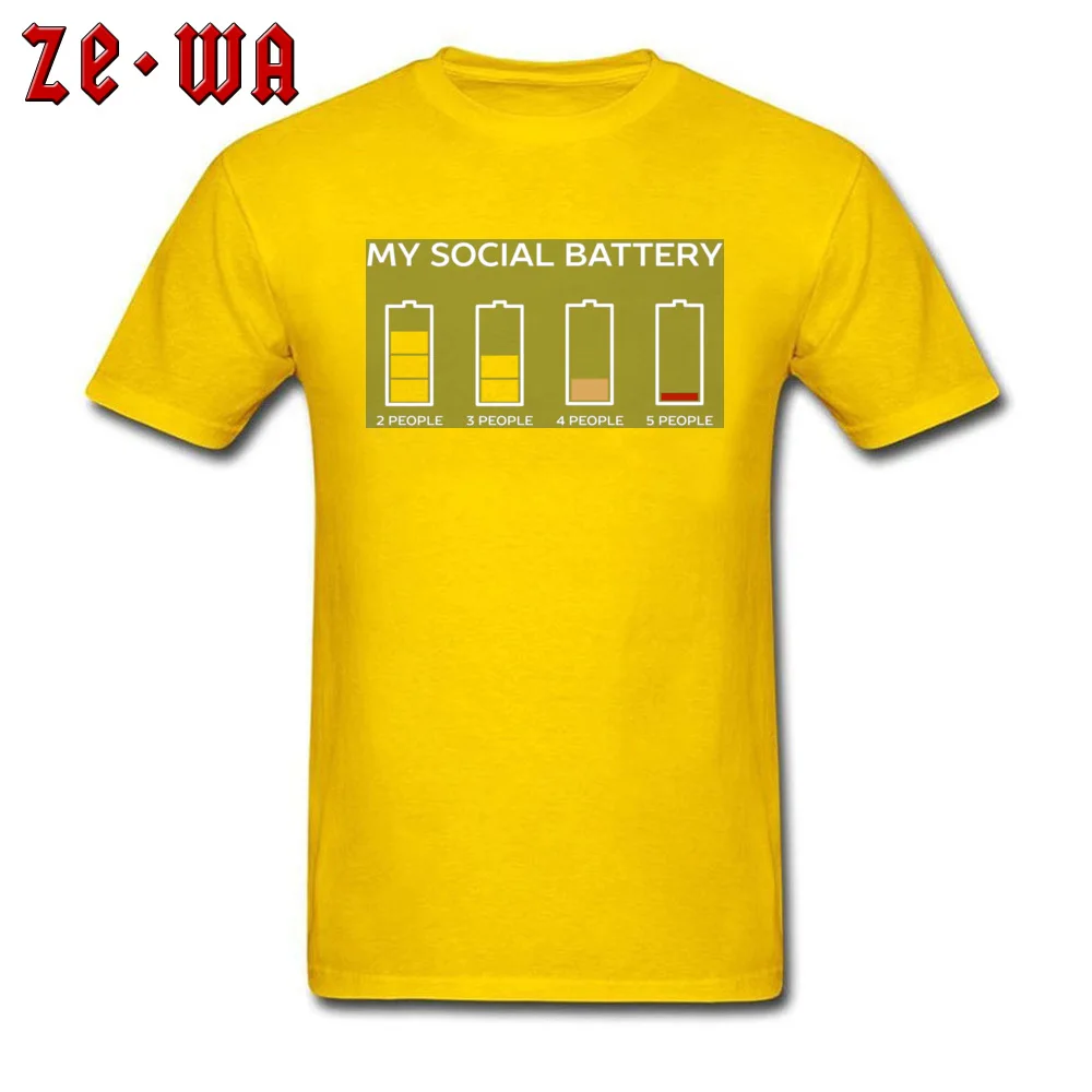 2018 Men Tops & Tees Funny Introvert Humor -2274 Normal Tshirts 100% Cotton Short Sleeve Printed Tees Crew Neck Funny Introvert Humor  -2274 yellow