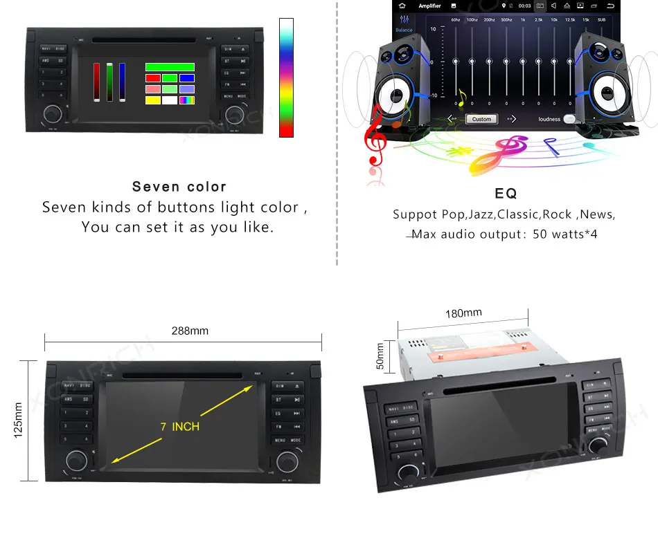 Flash Deal Xonrich AutoRadio 1 Din Android 8.1 Car DVD Player For BMW E39 BMW X5 E53 M5 2002-2007 GPS Navigation Head Unit Audio Wifi DAB+ 22