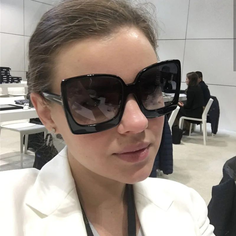 Женские квадратные солнцезащитные очки HBK брендовые дизайнерские в большой