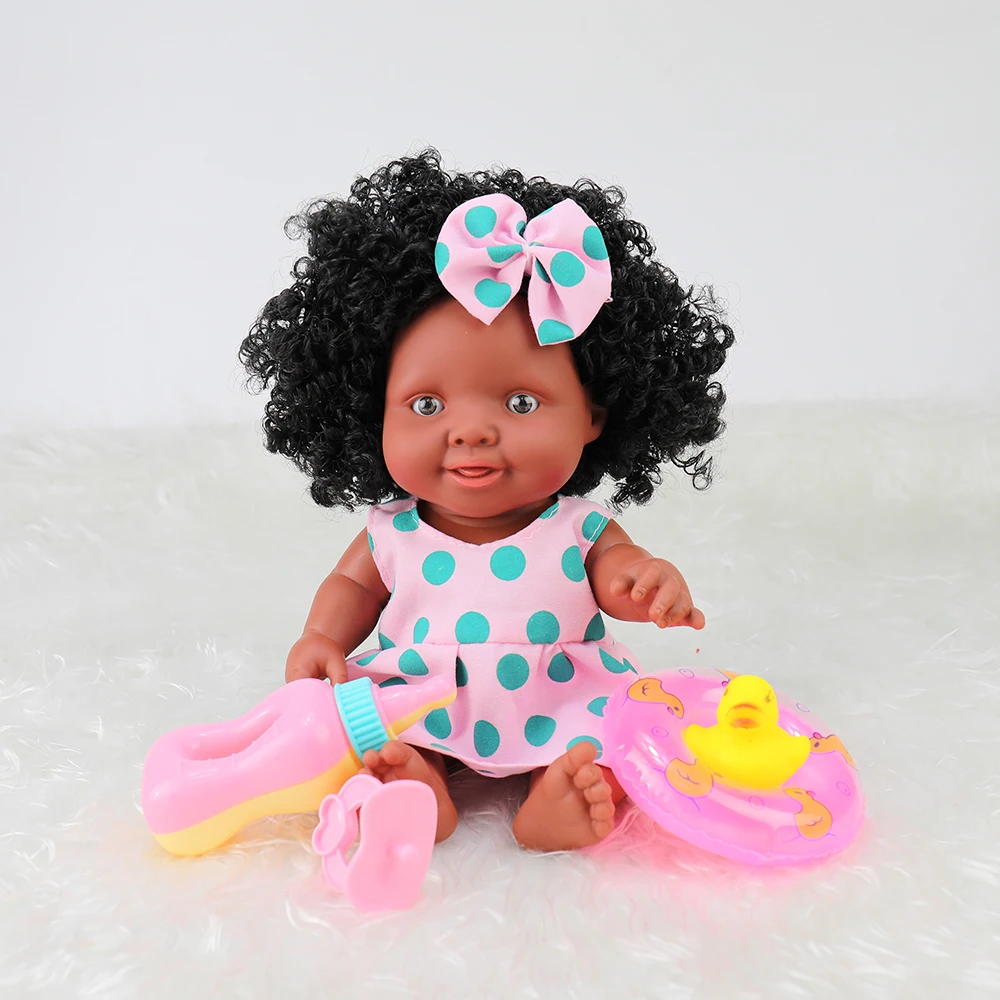 11 дюймов Поп волос девушка! Чернокожая Кукла reborn Девочка кукла boneca виниловая силиконовая Возрожденный афро куклы для девочек куклы reborn младенцы