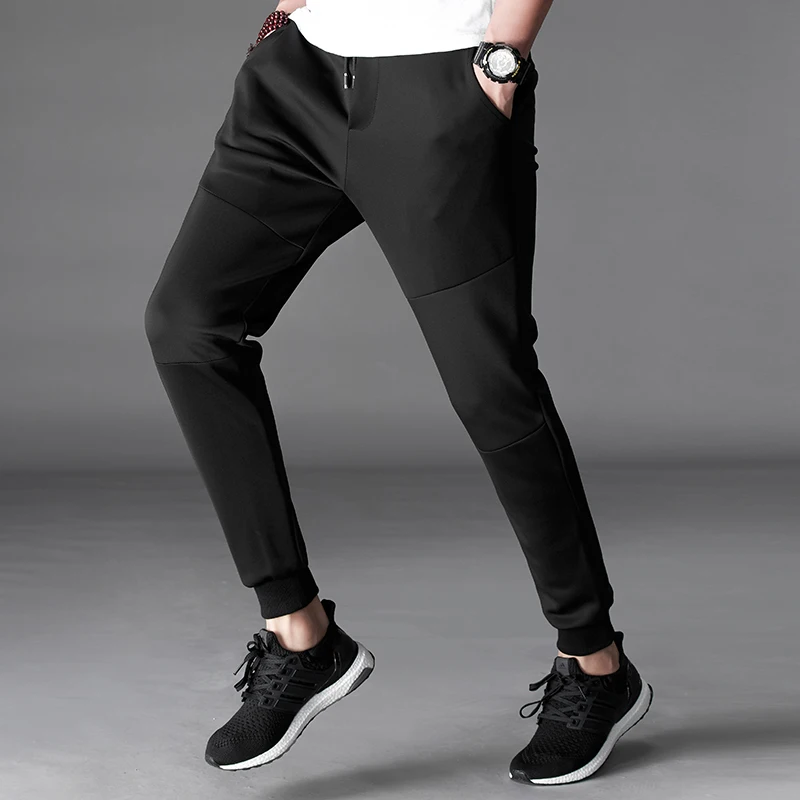 Для мужчин s джоггеры Новинка 2017 года модный бренд мужской мотобрюки мужские брюки повседневные однотонные брюки хип хоп джоггеры Черный