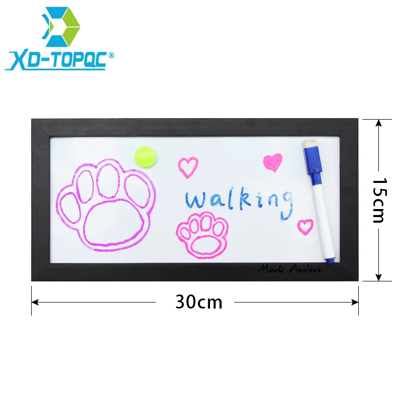 XINDI New 15x30cm Mini Whiteboard MDF Frame Magnetic White board Home Decorative Memo Message Erasable Boards Free Shipping WB20