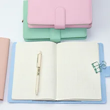 

Hard Cover Simple Notepad Hand Book PU Diary Grid Squared Journal