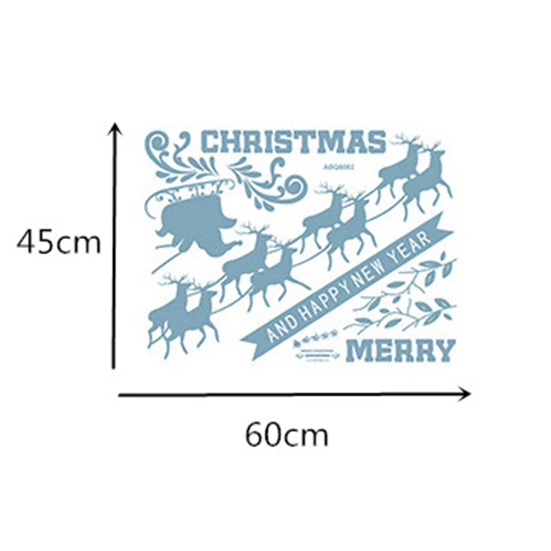 Горячая Белый Снеговик Счастливого Рождества Декор для дома год гостиная стекло окно декоративные Снежинка колокольчик наклейки с оленями