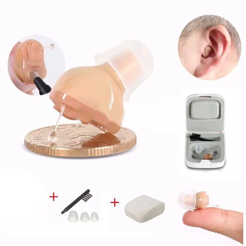  1pc Mini Invisible Hearing Aid Sound Enhancer Portable Inner Ear Aid Sound Amplifier For The Elderl