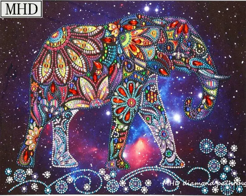 

New 5D Diamond Mosaic Elephant Kit DIY Diamond Painting Cross Stitch 20x25cm Full Square Drill Room Decoration Gift