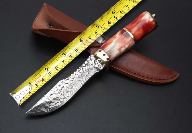 

Collection Damascus Knives,Handmade Forging Hunting Fixed Knife,Camping Rescue Knife.