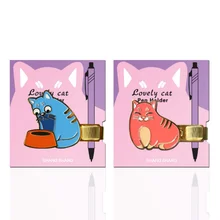 1 шт./компл. Kawaii изысканный симпатичная ленивый кот металлическая ручка клип серии рук аккаунт закладки канцелярские принадлежности