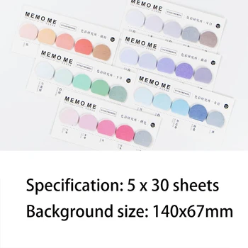 

Color Institute 5 X 30 Sheets Sticky Note Colorful Memo Pad Bookmark Office Accessories School Supplies Stationery