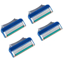 4pcs/pack Razor Blade For Men Face Care Shaving Safety,5layer Stainless Steel Shaver Cassette Fit For Gillettee Fusion Handle