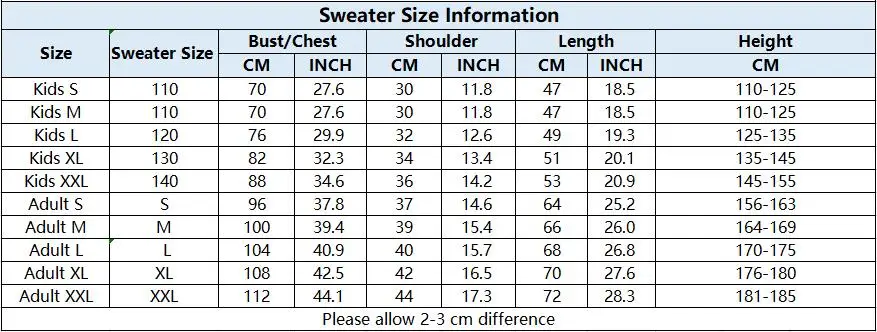 sweater size