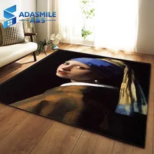 Скандинавский портрет маслом ковёр для гостиной Противоскользящий коврик комната для отдыха коврики мягкие Фланелевые домашние украшения ковер