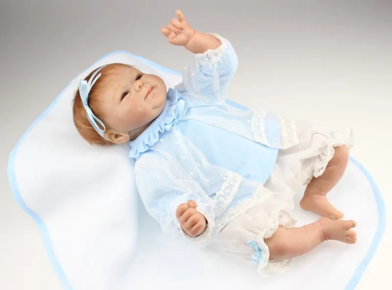 18 дюймов(45 см) милая кукла для новорожденного ребенка, силиконовая кукла-Реборн, настоящая Реалистичная игрушка ручной работы, подарок, горячая Распродажа