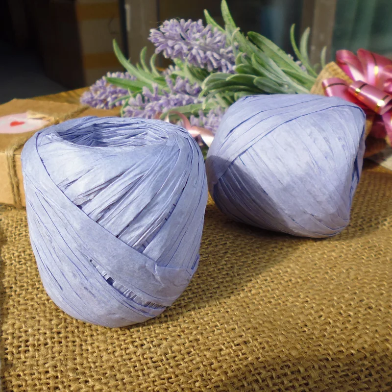 Violet color raffia ribbon cord/ Black Raffia rope for Gift Wrap