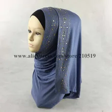12 шт./лот 170*55 см мусульманский хиджаб длинные шикарное платье, расшитое бисером шарф