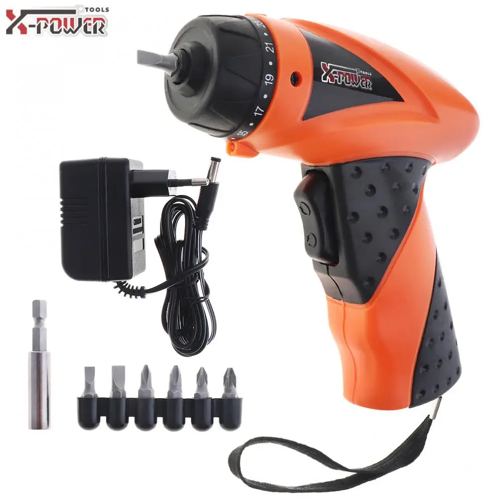 Mini Electric Screwdriver Household 4.8V Cordless LED Light Rechargeable Battery