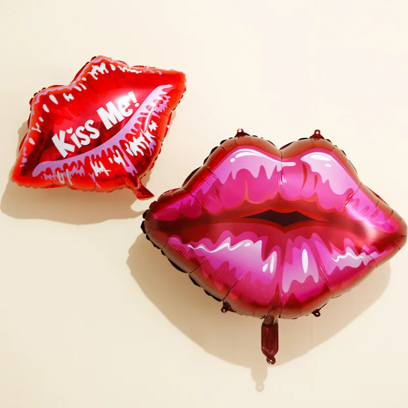 Новый Воздушный шар из алюминиевой фольги с изображением красных губ kiss