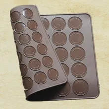 39x29 см Дуплекс 48 круг доступны Макарон силиконовая для десерта коврик для выпечки Форма для маффинов круглой формы