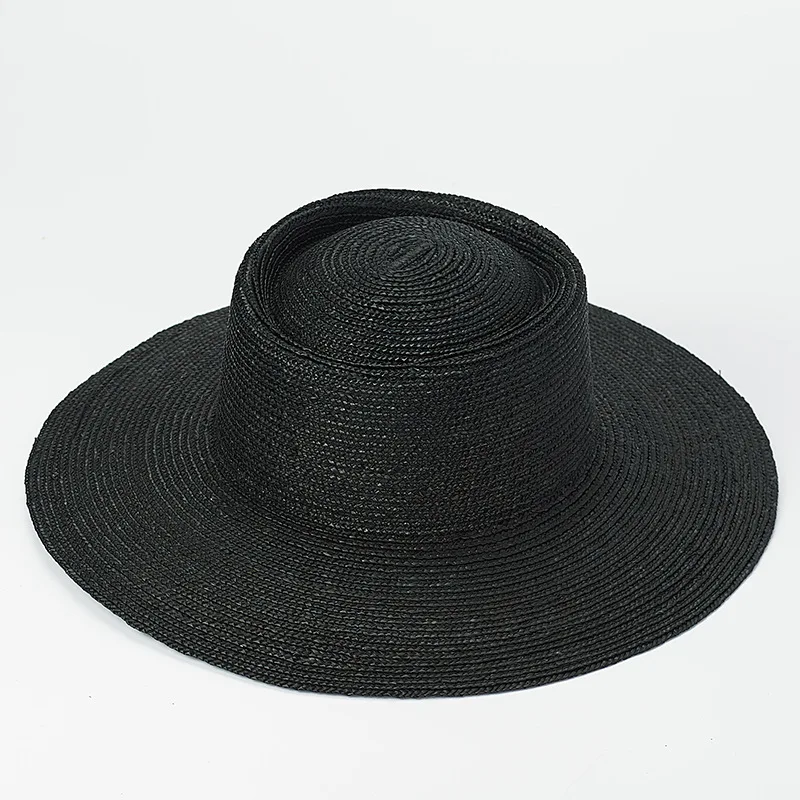 

Black Straw Hats for Women Men Summer Sun Hat Wide Brim Fedora Straw Beach Hat Seagrass Outdoorsman Hat Derby Gambler Hat