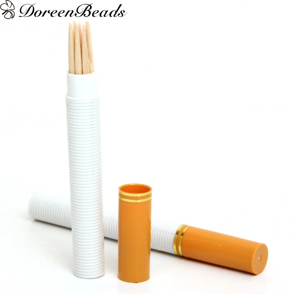 DoreenBeads 2 PCs Creative Cigarette Shape Toothpick Holders Mini Portable Pocket Plastic Box Container Organizer | Дом и сад