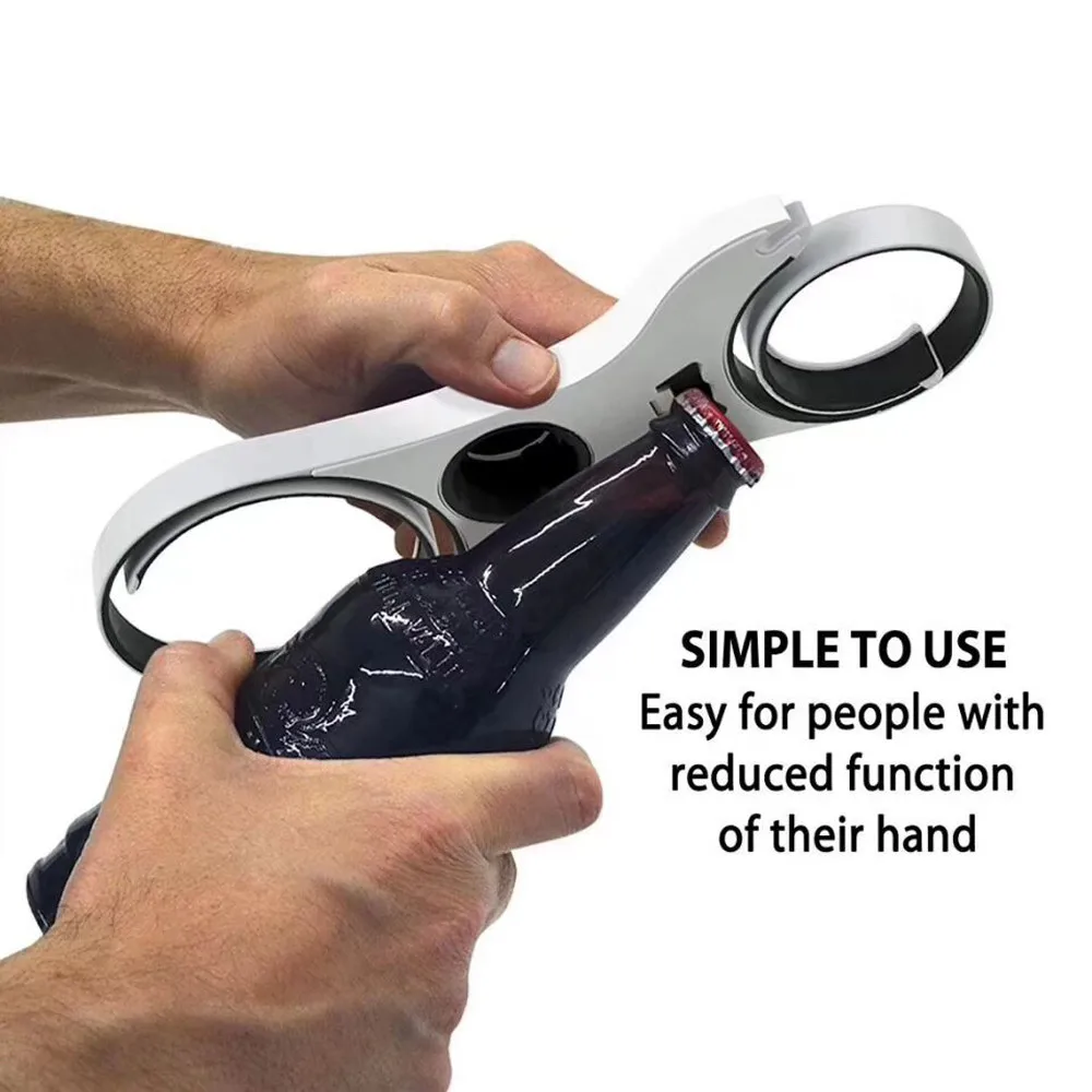 

Home Kitchen Multifunction 5 in 1 Bottles Jars Cans Manual Opener Tool Gadget Multifunctional can opener black compact